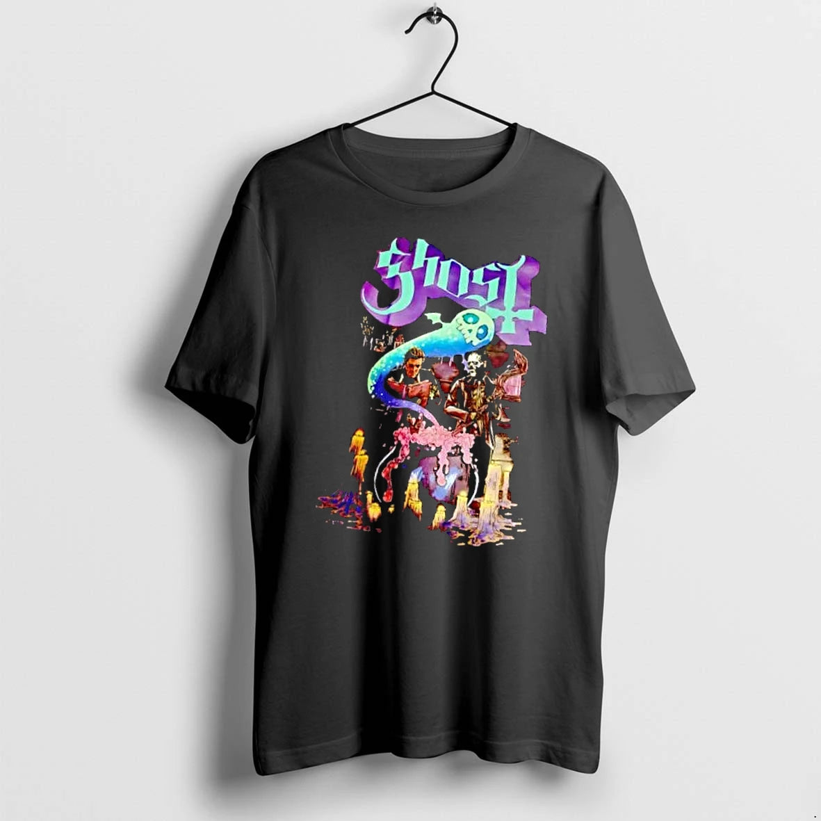 Officials Ghost Glowing Spirit Bubbling Cauldron Melting Candles Cartoon Mens Premium T Shirt