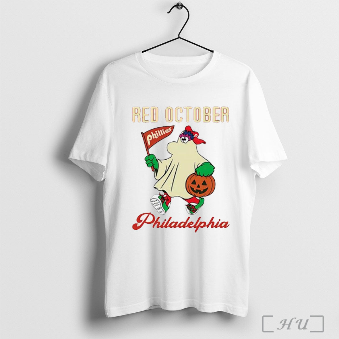 Officials Ghost Philadelphia Phillies Phanatic Red October Halloween T Shirt