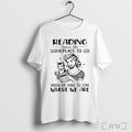Officials Girl And Cat Reading Gives Us Someplace To Go T Shirt