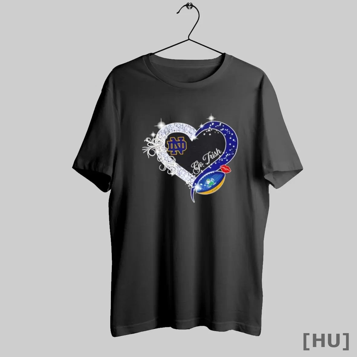 Officials Go Notre Dame Fighting Irish Diamond Heart T Shirt