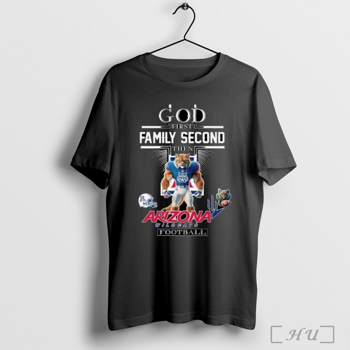 Officials God First Family Second Then Arizona Wildcats Football Mascot 2025 T Shirt