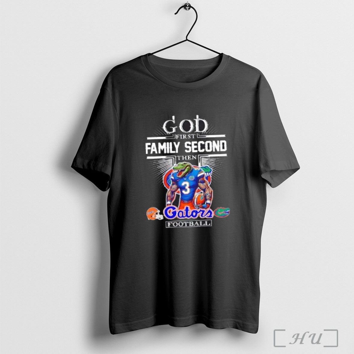 Officials God First Family Second Then Florida Gators Football Mascot Cross T Shirt