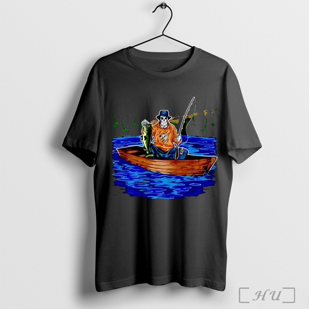 Officials Gone Fishin Skeleton T Shirt