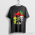 Officials Grinch And Jack Skellington Fist Bump Chilis Halloween T Shirt