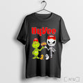 Officials Grinch And Jack Skellington Fist Bump Hyvee Halloween T Shirt