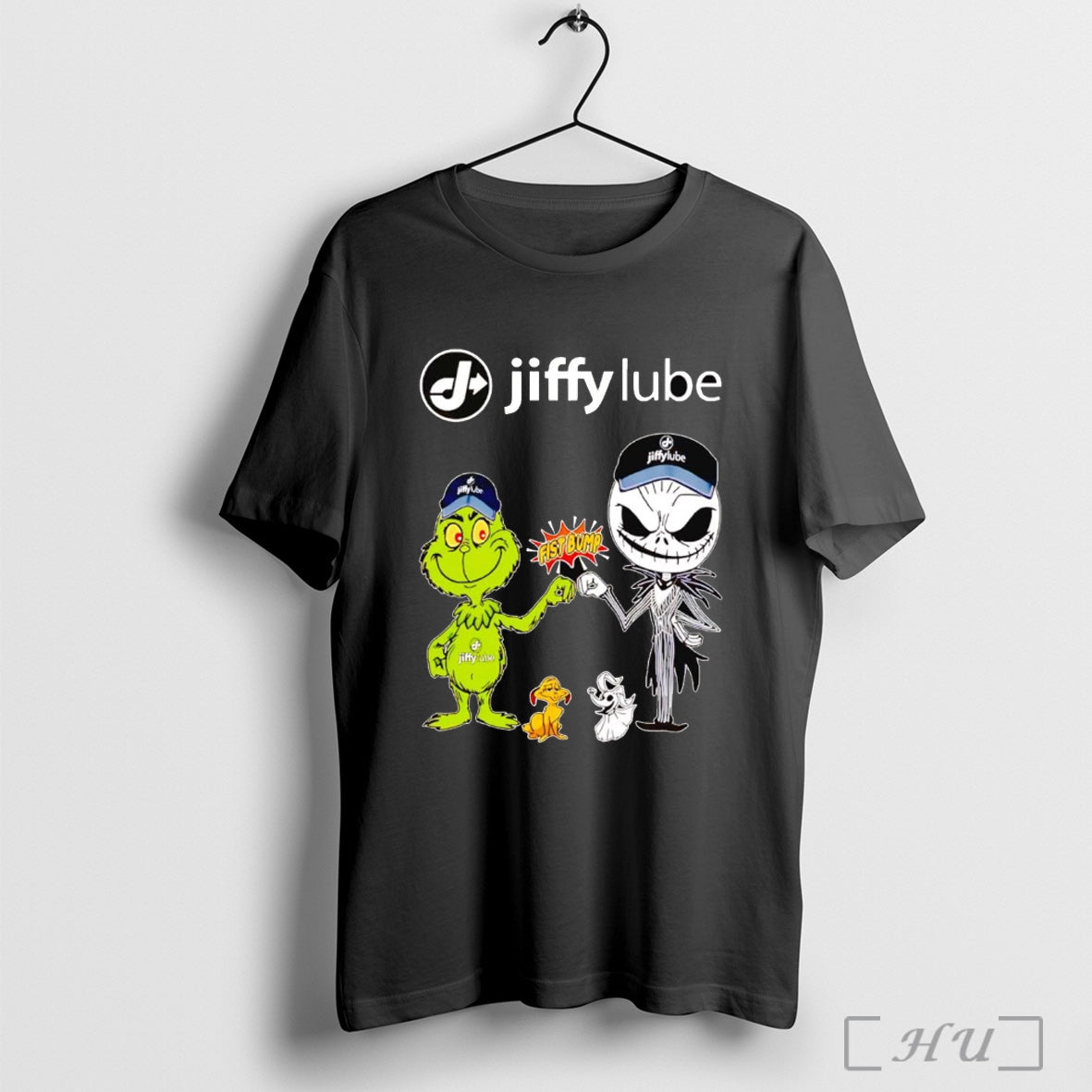 Officials Grinch And Jack Skellington Fist Bump Jiffy Lube Halloween T Shirt