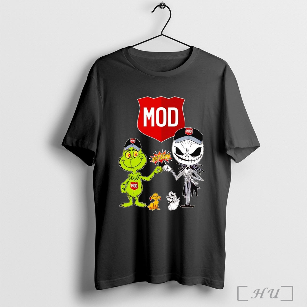 Officials Grinch And Jack Skellington Fist Bump Mod Halloween T Shirt