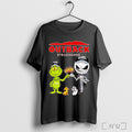 Officials Grinch And Jack Skellington Fist Bump Outback Steakhouse Halloween T Shirt