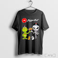 Officials Grinch And Jack Skellington Fist Bump Pizza Hut Halloween T Shirt