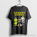 Officials Grinch And Jack Skellington Fist Bump Waffle House Halloween T Shirt