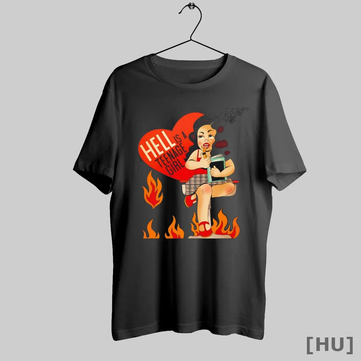 Officials Hell Is A Teenage Girl Heart Blazing Fire Classic Mens T Shirt