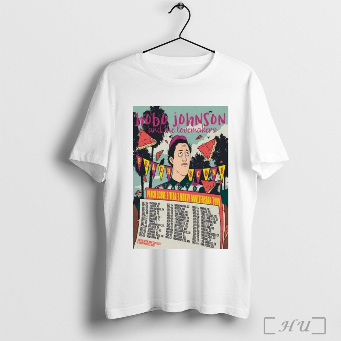 Officials Hobo Johnson Peach Scone 8 Year 3 Month Anniversary Tour 2025 T Shirt