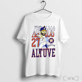 Officials Houston Astros Jose Altuve 27 Caricature Cartoon White S T Shirt