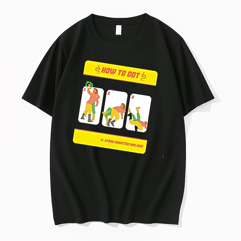 Officials How To Ddt Stone Mountain Airlines Cartoon Wrestler Performing Move Sequence Mens