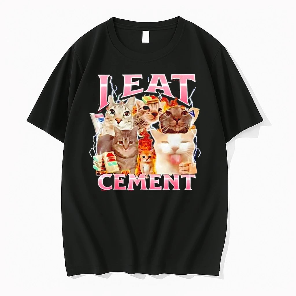 Officials I Eat Cement Cats Internet Humor Fire Lightning Storm Premium T Shirt