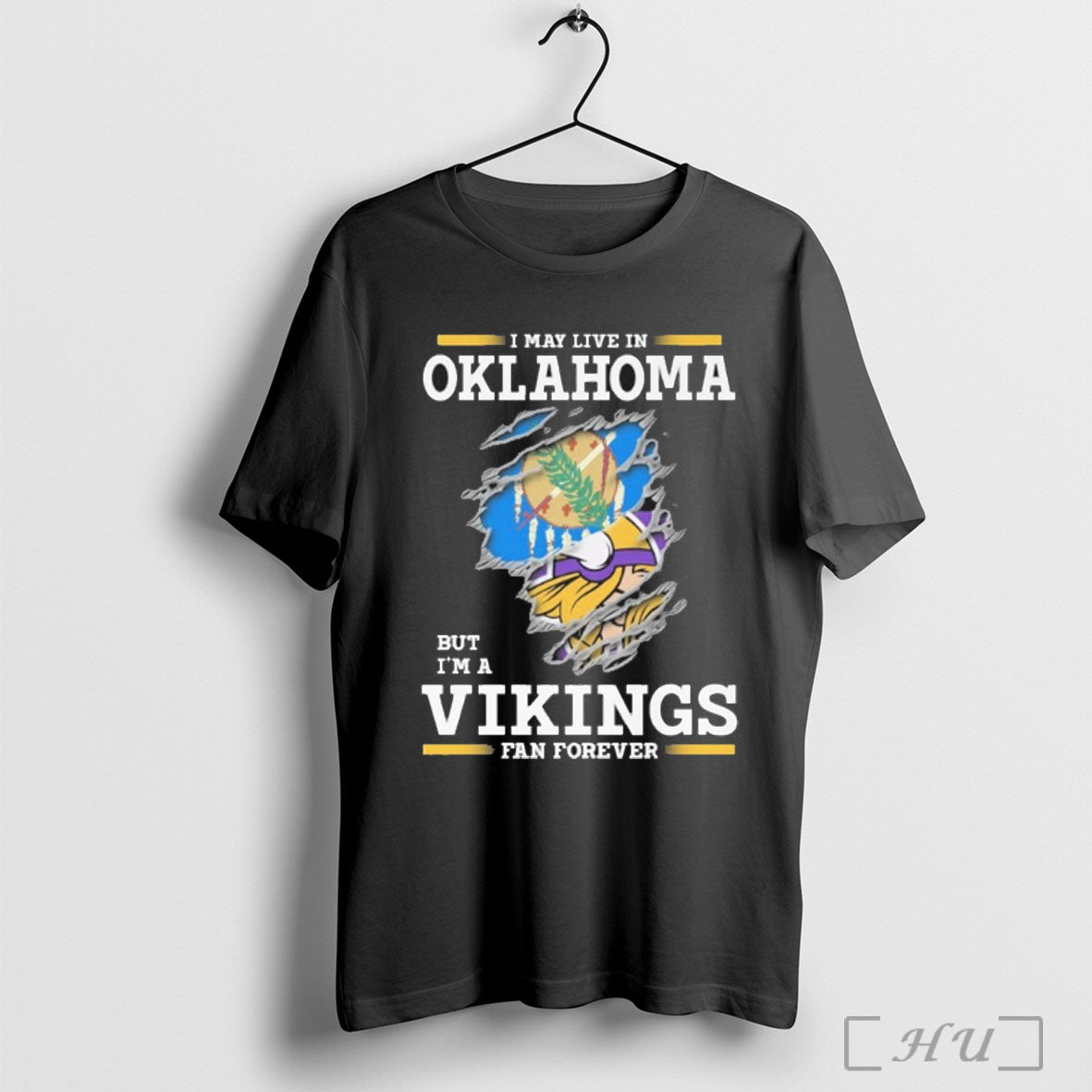 Officials I May Live In Oklahoma But Im A Vikings Fan Forever T Shirt