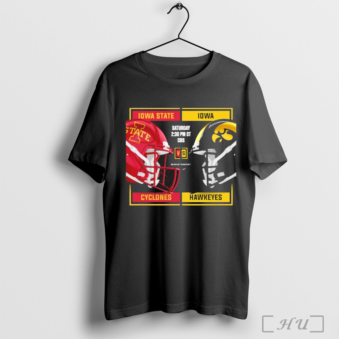 Officials Iowa State Cyclones Vs Iowa Hawkeyes 2025 Rivalry Helmet Match Up T Shirt