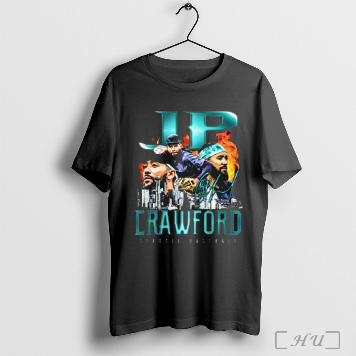 Officials Jp Crawford Retro Flair Seattle Mariners Mlb Baseball Signature Graphic T Shirt