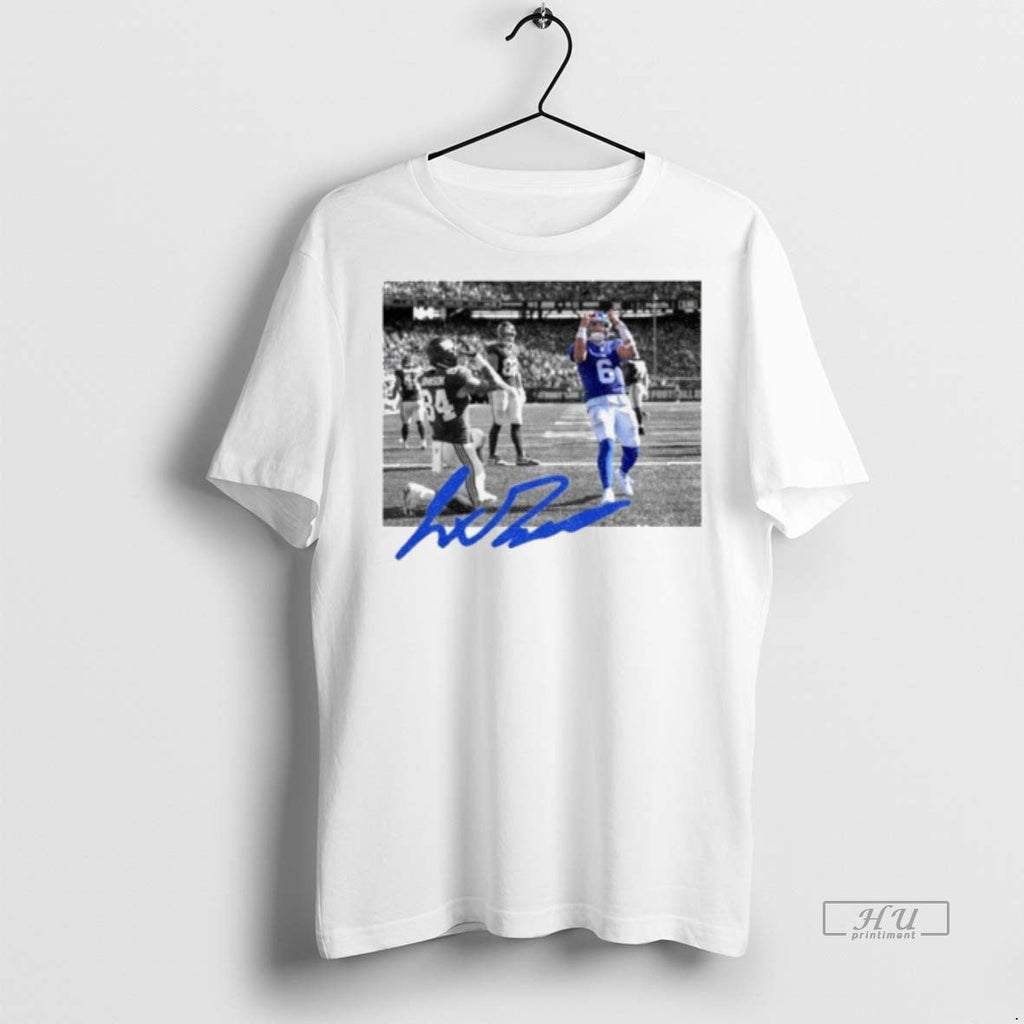 Officials Jaxson Dart Touchdown New York Football Fan Signature Tee Shirt Sweater