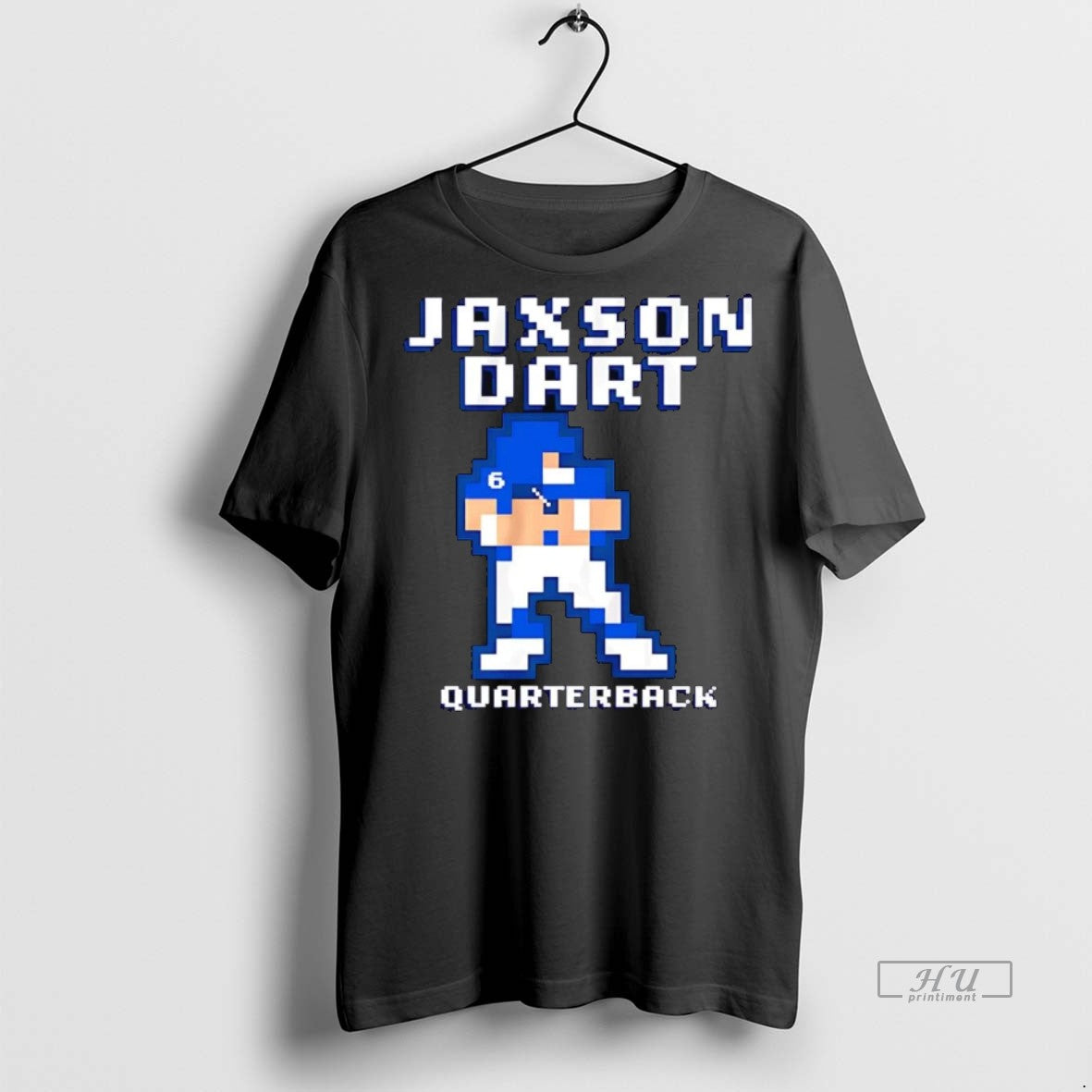 Officials Jaxson Dart Pixel Baller Quarterback New York Giants Tee Shirt Sweater