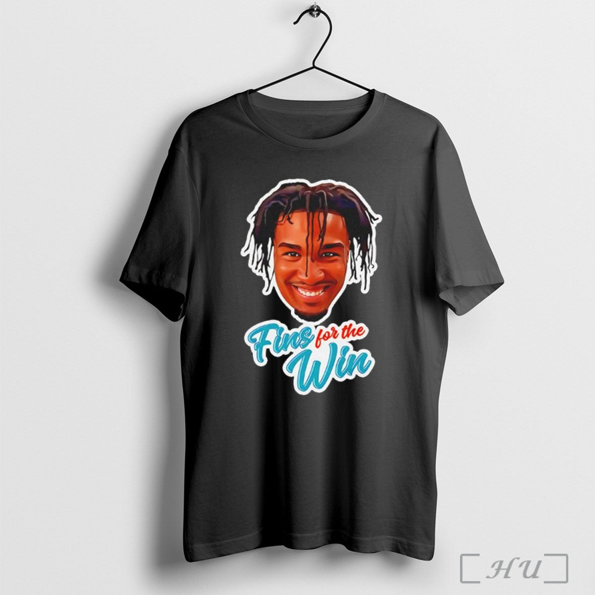 Officials Jaylen Waddle Miami Dolphins Football Fins For The Win Big Head T Shirt