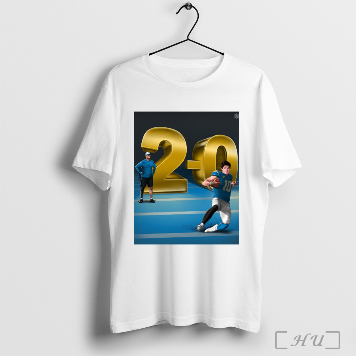 Officials Jim Harbaugh And Justin Herbert Los Angeles Chargers 2 0 Start Graphic