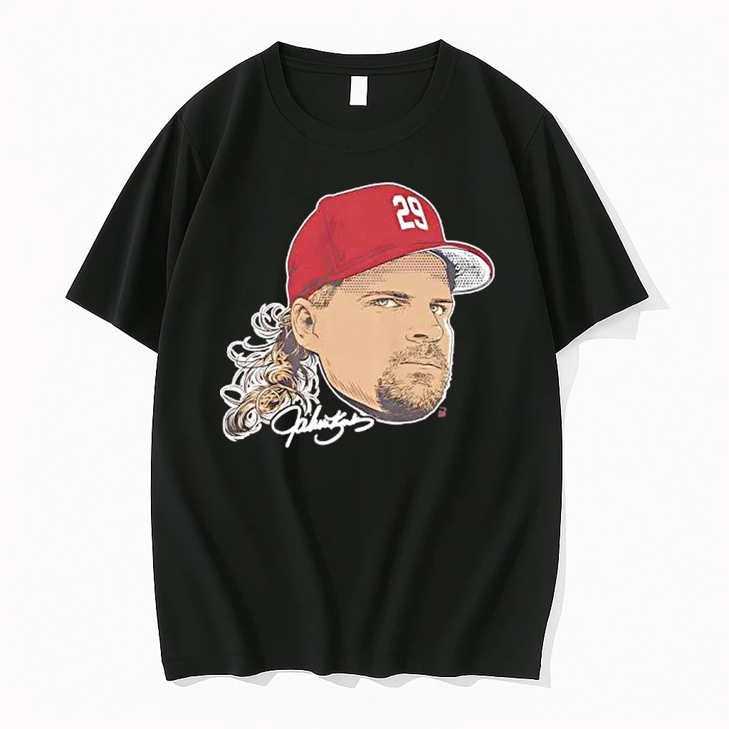 Officials John Kruk Philadelphia Phillies No 29 Face Signature Premium T Shirt