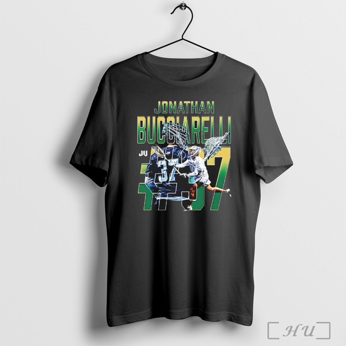Officials Jonathan Bucciarelli 37 Jacksonville Dolphins Mens Lacrosse T Shirt