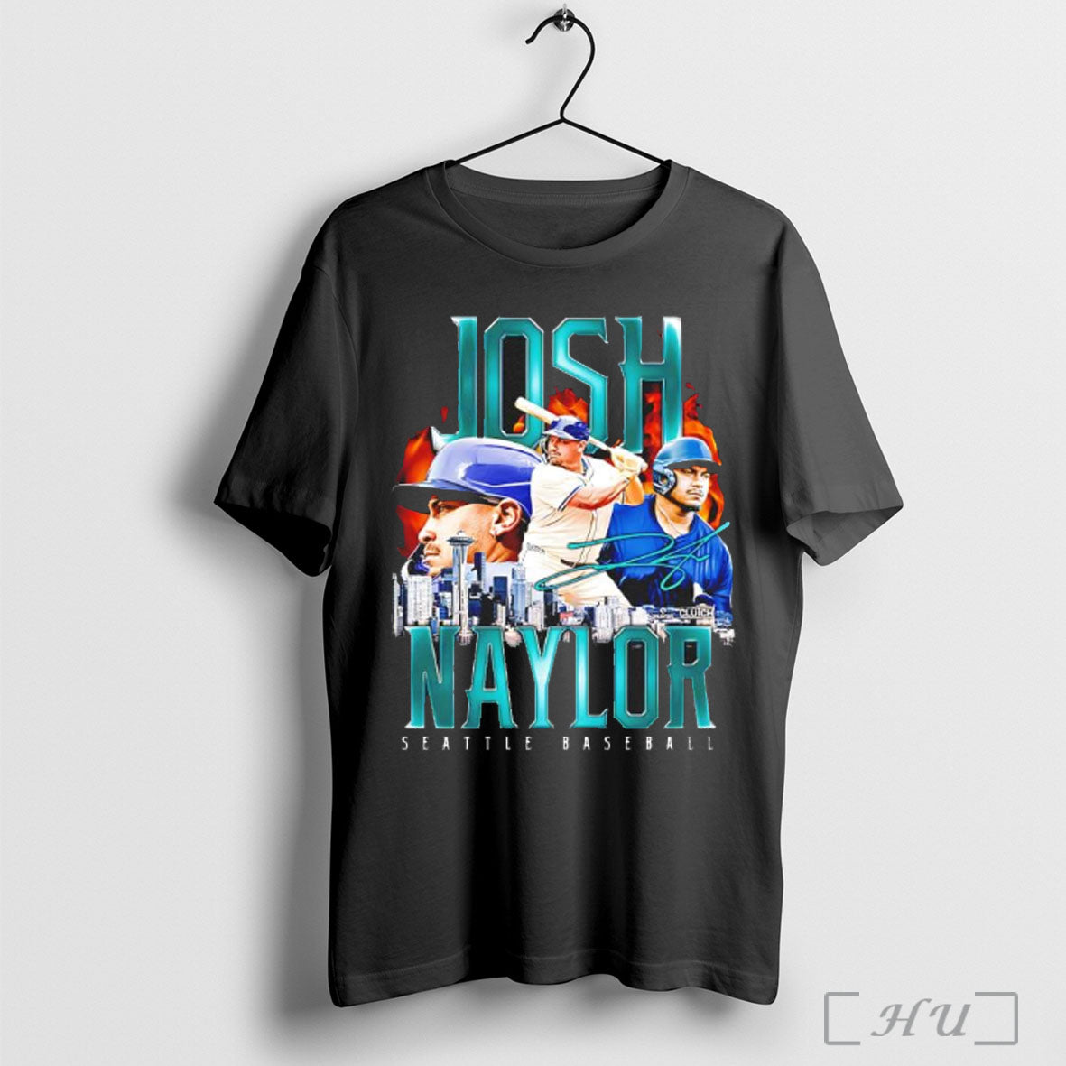 Officials Josh Naylor Seattle Mariners Baseball Retro Flair Signature Graphic T Shirt