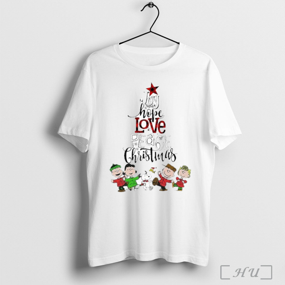 Officials Joy Hope Love Peace Christmas Peanuts T Shirt