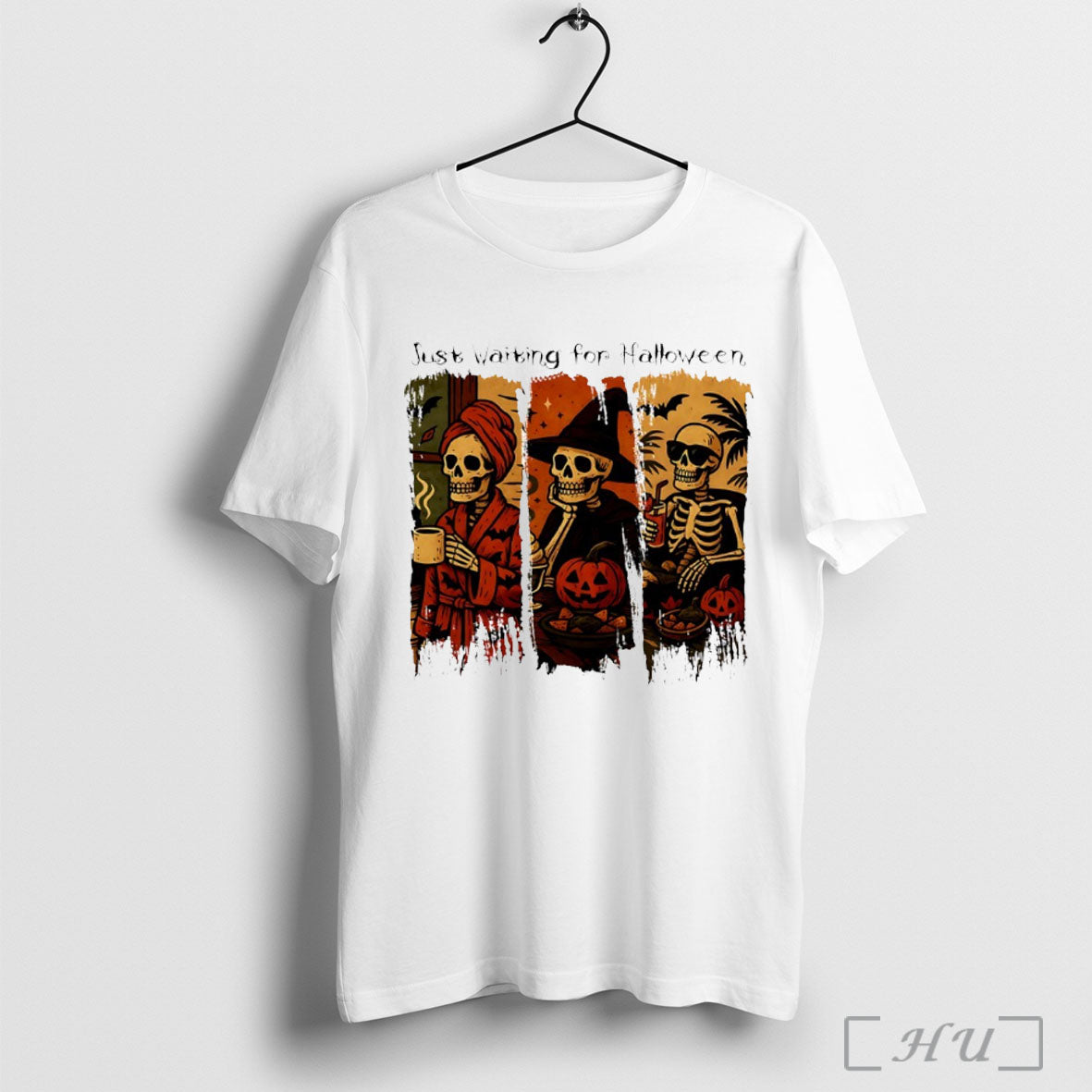 Officials Just Waiting For Halloween Skeleton T Shirt