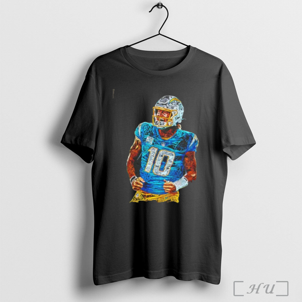 Officials Justin Herbert Los Angeles Chargers 10 Paint T Shirt