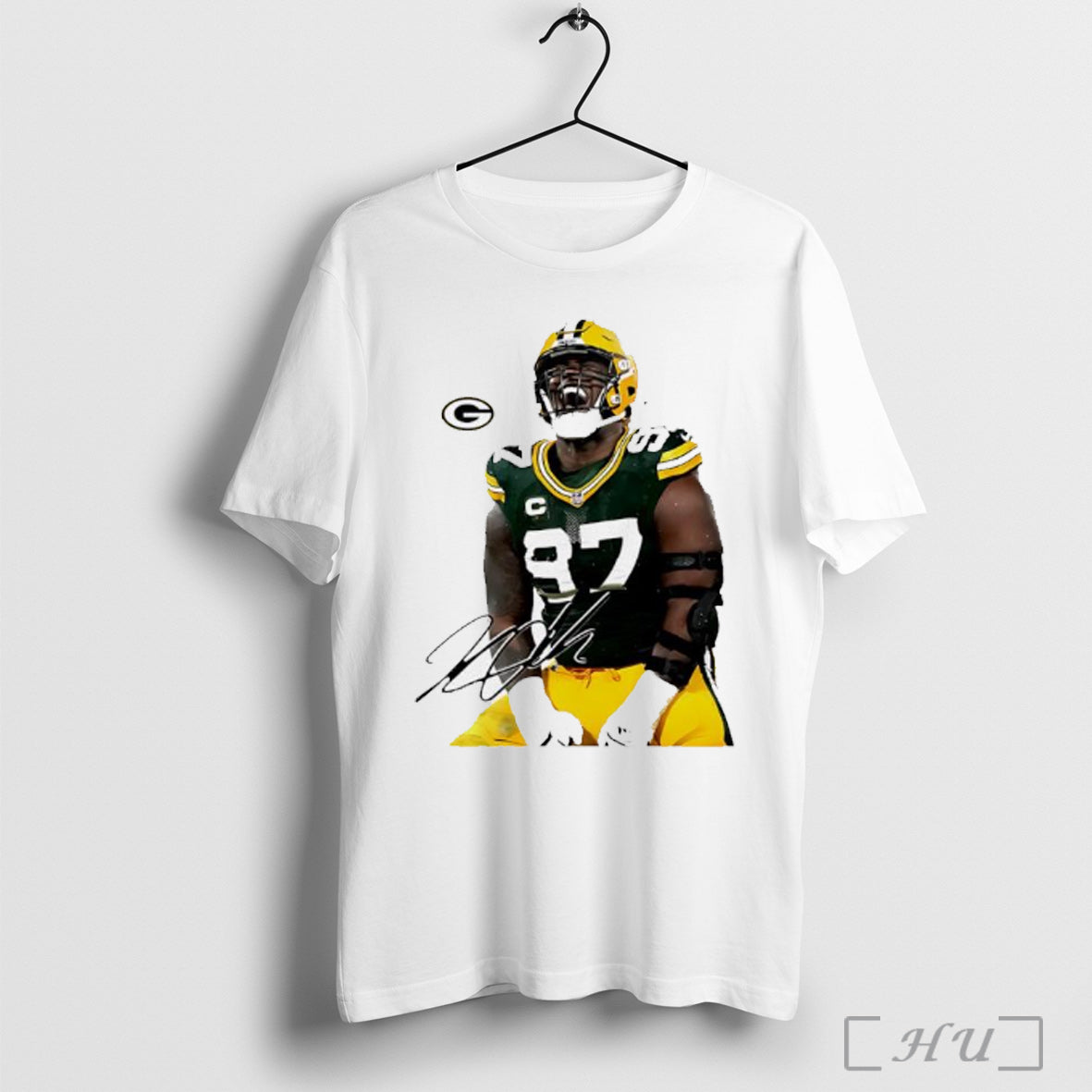 Officials Kenny Clark Number 97 Signature T Shirt