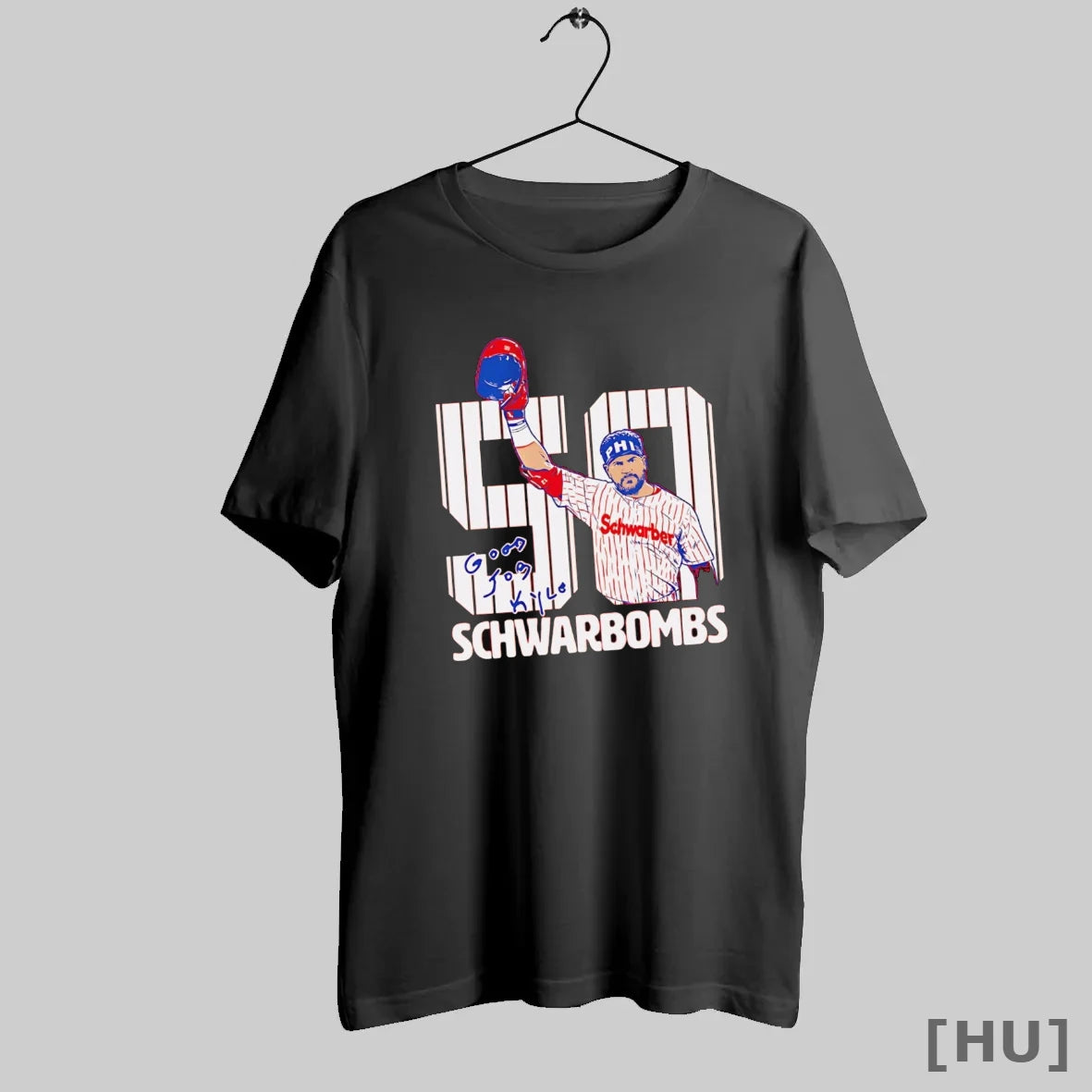 Officials Kyle Schwarber 50 Schwarbombs Signature Phillies T Shirt
