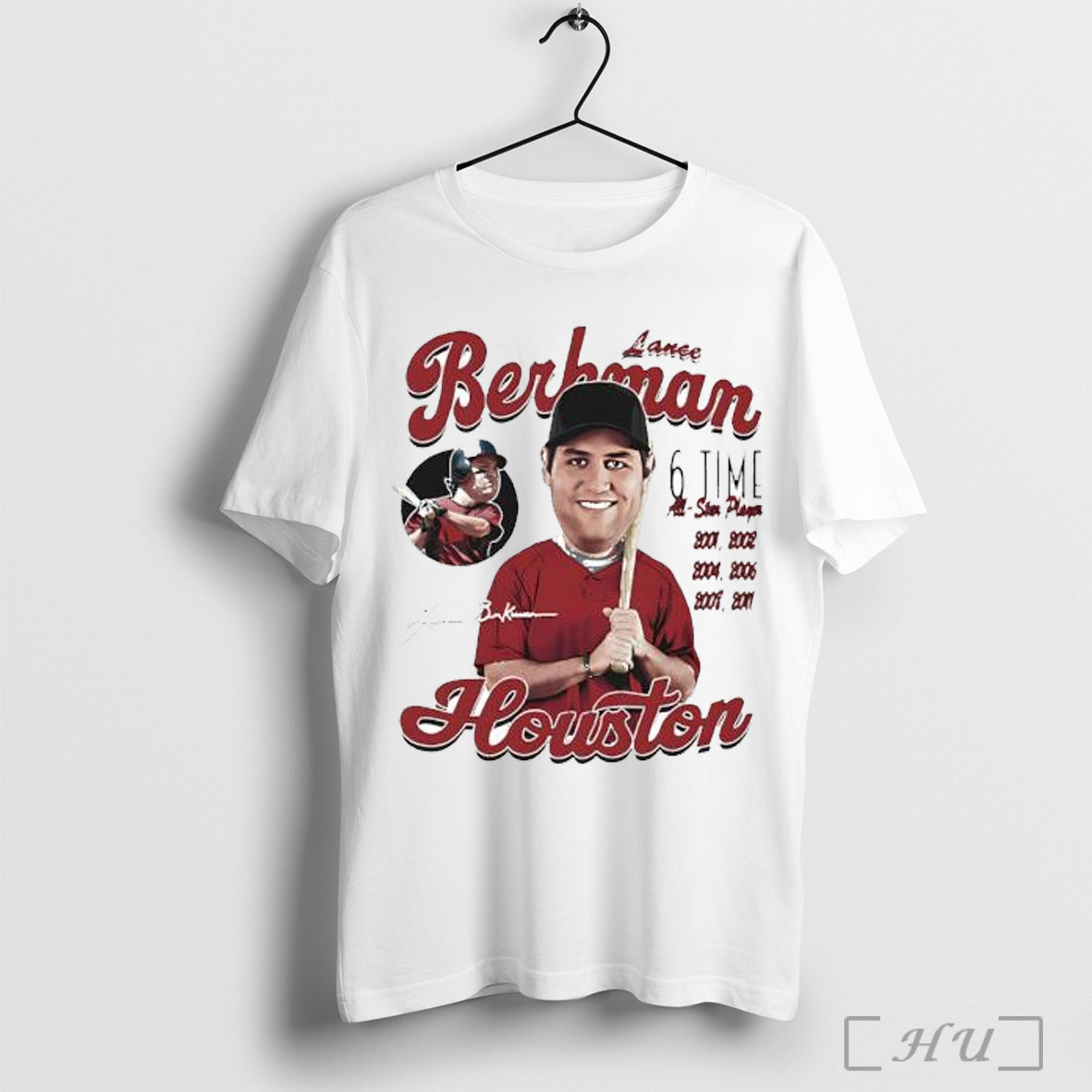 Officials Lance Berkman Houston Comic 6 Time All Star Player T Shirt
