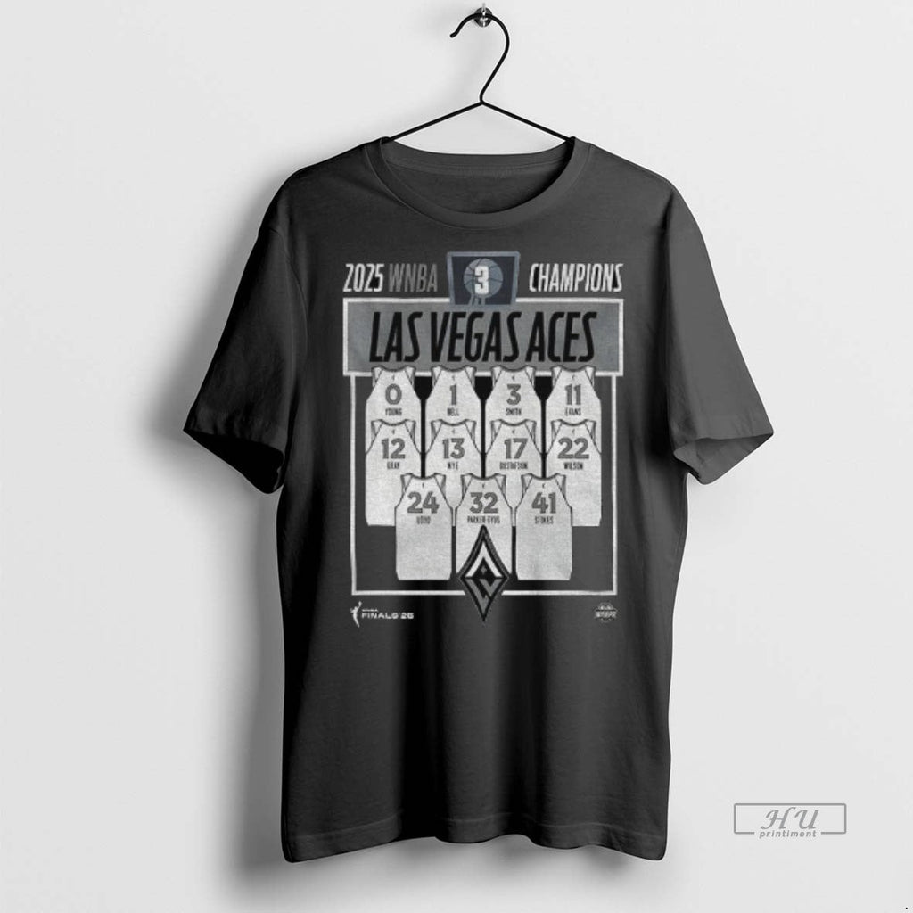 Officials Las Vegas Aces Basketball Stadium Essentials 2025 Wnba Finals Champions Jersey Roster