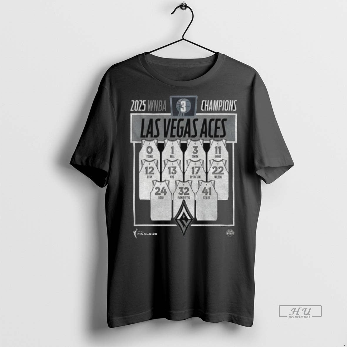 Officials Las Vegas Aces Basketball Stadium Essentials 2025 Wnba Finals Champions Jersey Roster