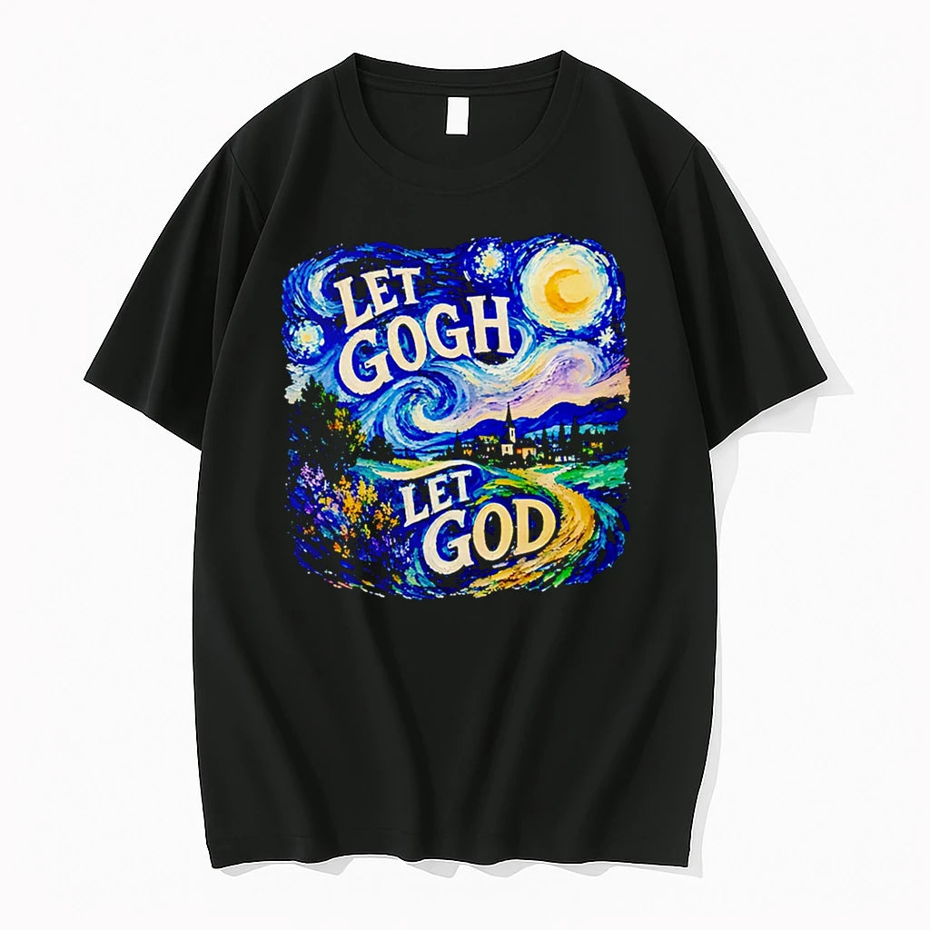 Officials Let Gogh Let God Starry Night Painting Art Premium T Shirt