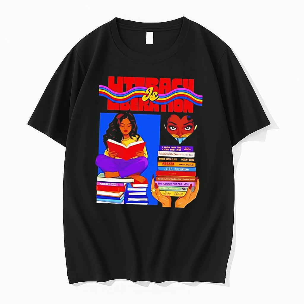 Officials Literacy Is Liberation Black Women Reading Books Tee Premium T Shirt