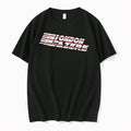 Officials London Lazers Metallic Chrome Typography Red Horizontal Beams Speed Trails Retro Mens