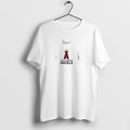 Officials Los Angeles Angels Logo Skull Bat Crossed Baseball White Mens Premium T Shirt