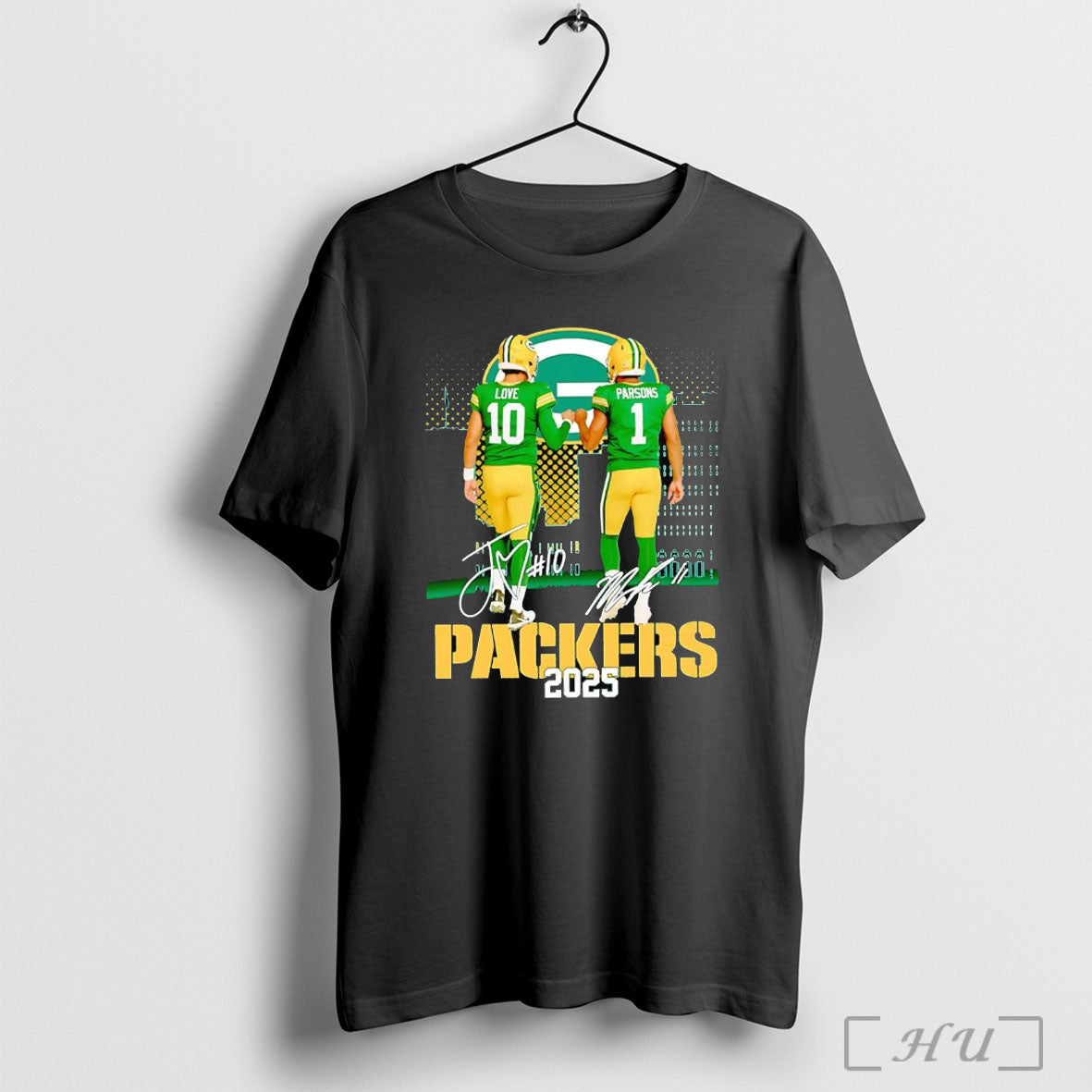 Officials Love And Parsons 2025 Packers Skyline T Shirt