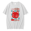 Officials Lover Boi Meow Tee Red Cat White Premium T Shirt