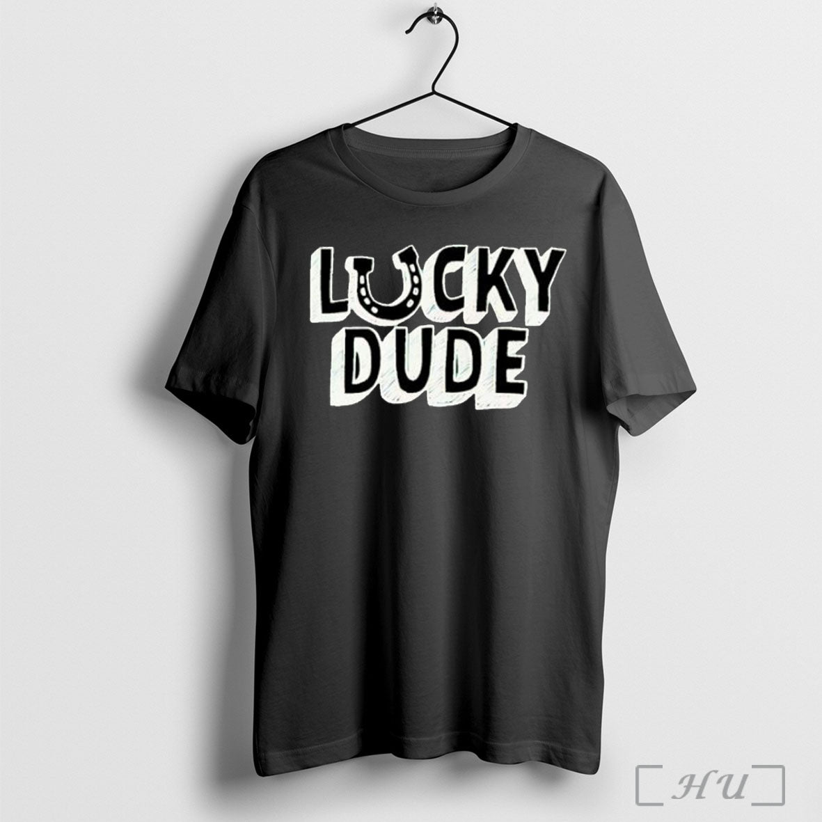 Officials Lucky Dude Design Text T Shirt