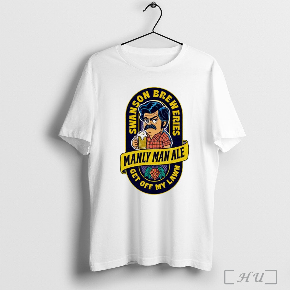 Officials Manly Man Ale Swanson Breweries Get Off My Lawn Logo T Shirt