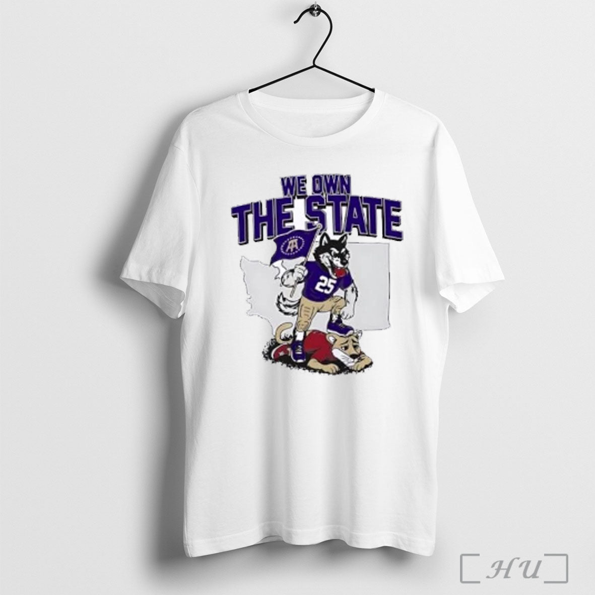 Officials Mascots Washington Huskies We Own The State Houston Cougars T Shirt