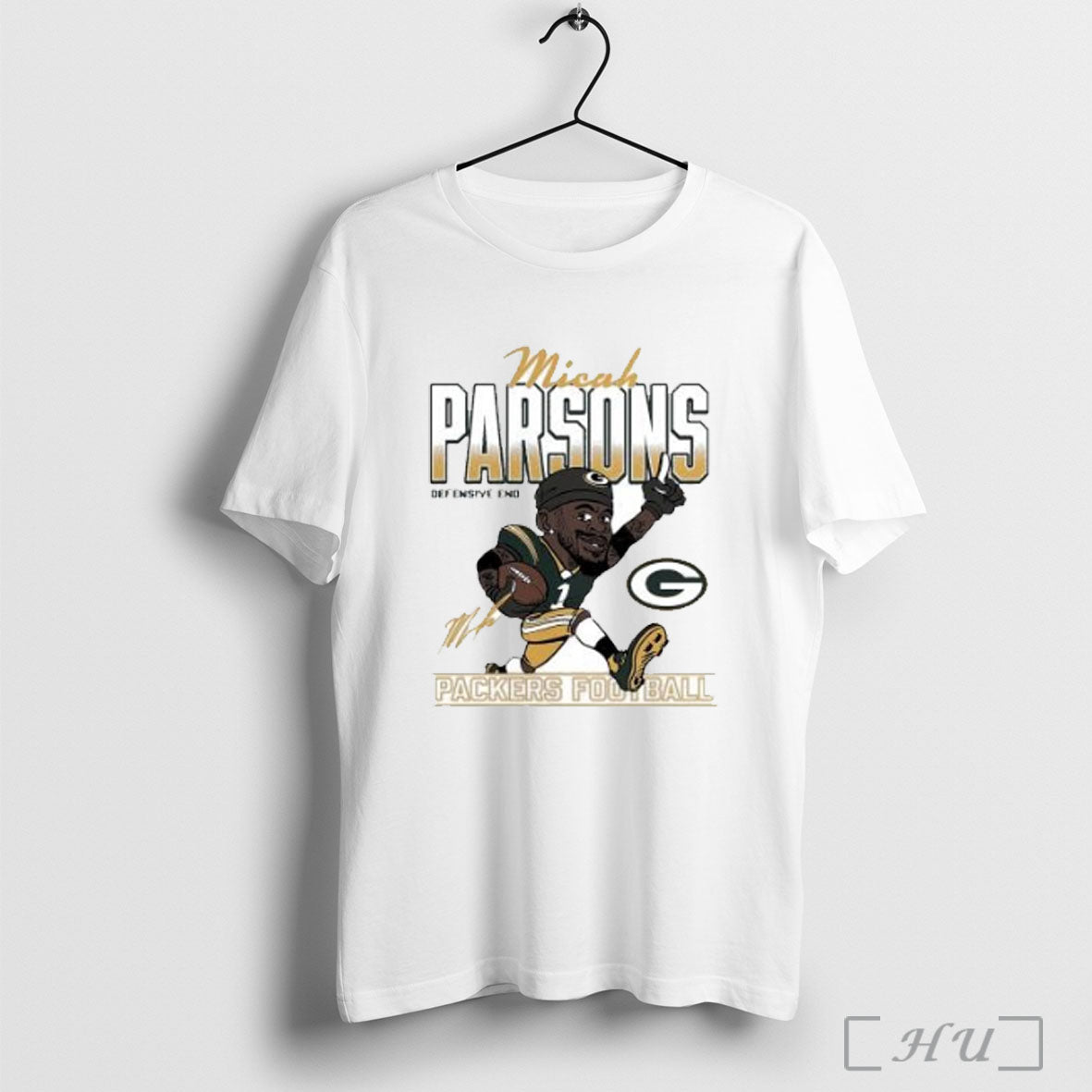 Officials Micah Parsons Defensive End Green Bay Packers Caricature Signature T Shirt