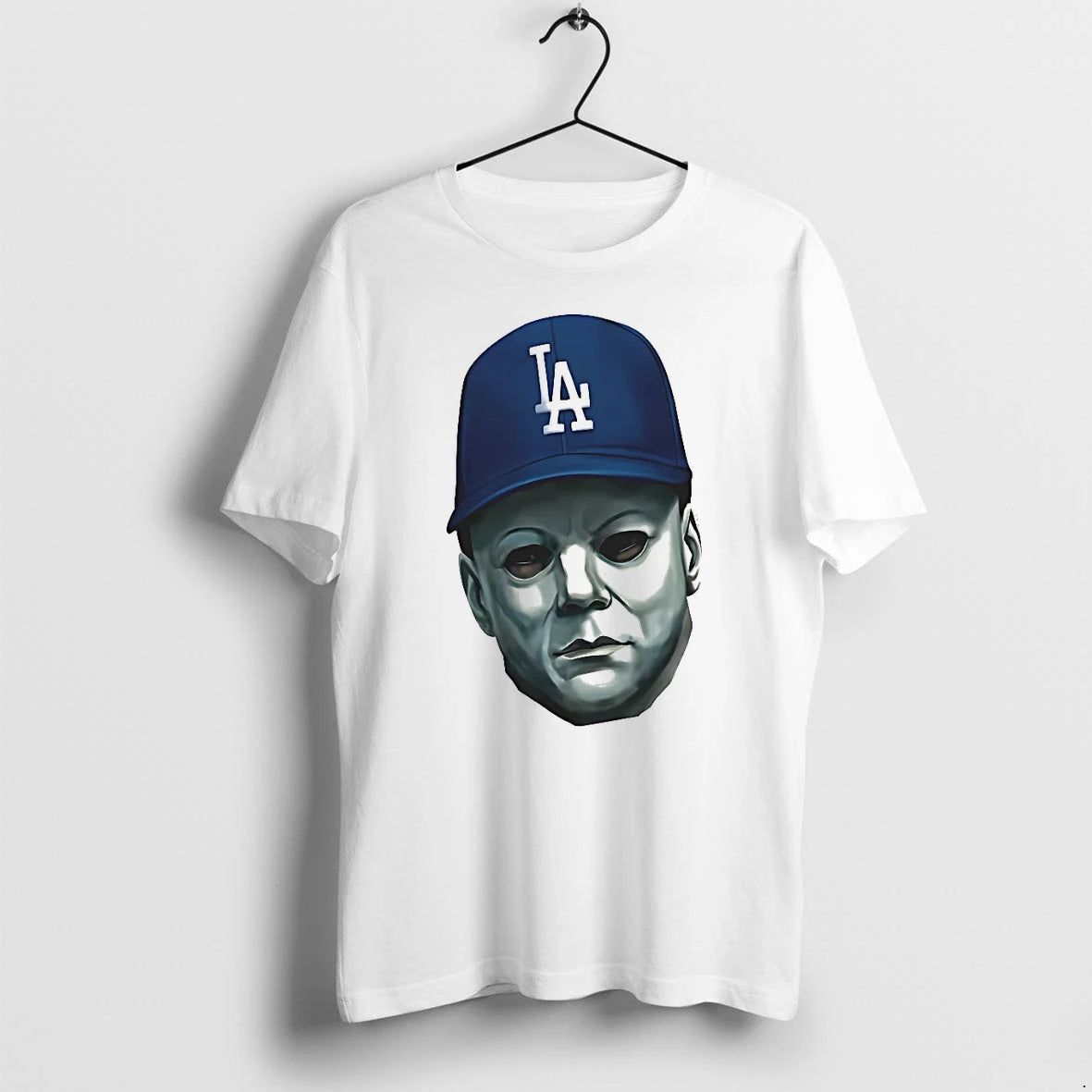 Officials Michael Myers Los Angeles Dodgers La Mlb Logo Mask Horror T Shirt Sweater
