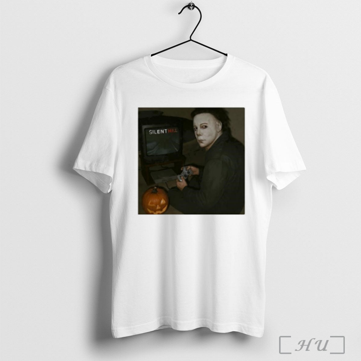 Officials Michael Myers Play Video Game Silent Hill Funny Retro Halloween Horror Movie