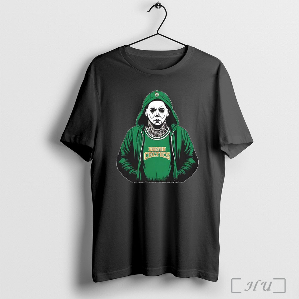 Officials Michael Myers Wearing Boston Celtics Nba Scary Halloween 2025 V Neck T Shirt